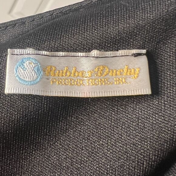 Rubber Ducky Size M Blouson Mini Dress Black Split Sleeve Lace Overlay Goth - Picture 8 of 8